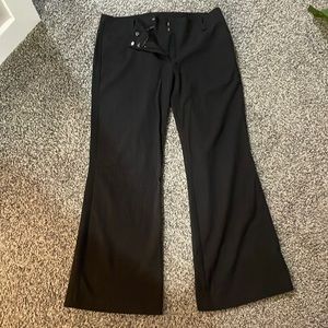 Black pinstripe work slacks from le chateau